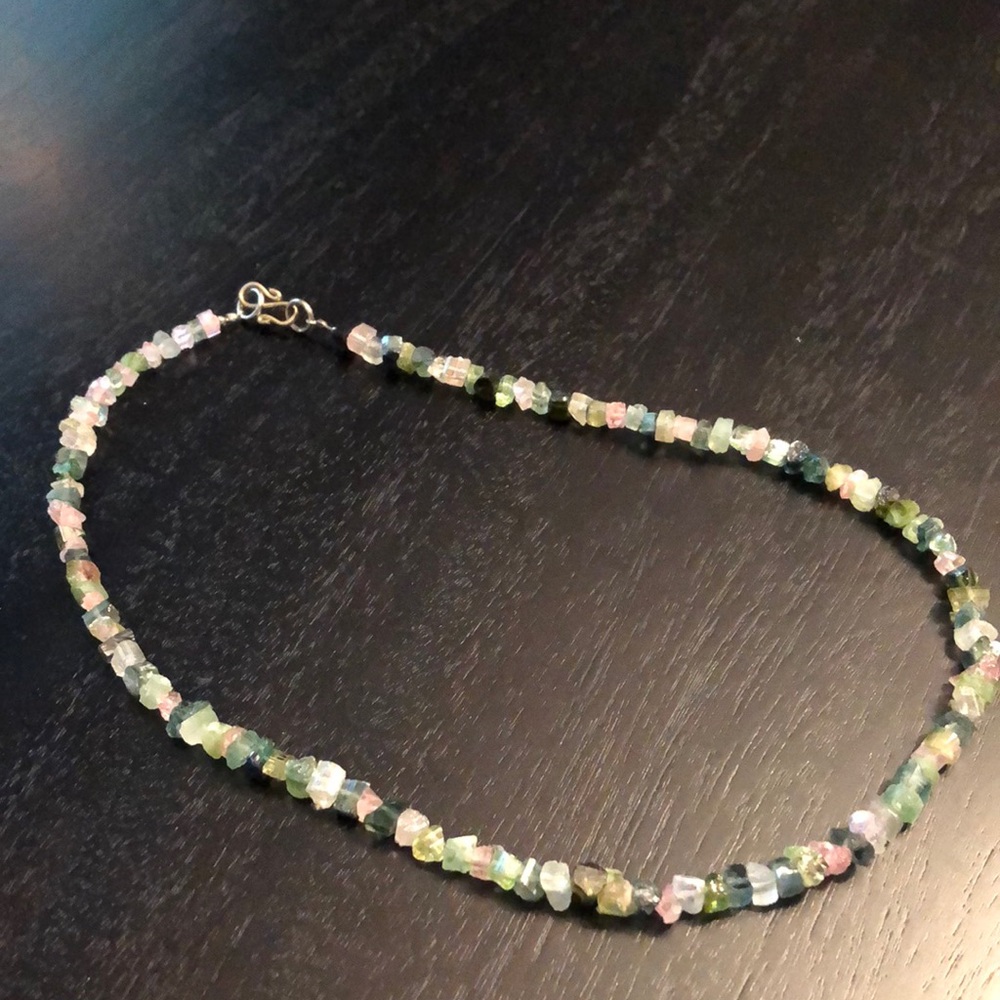 Raw Tourmaline Beaded Necklace